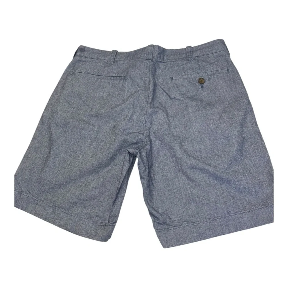 J.Crew Men's Gramercy Shorts Flat Front Blue Chambray Cotton Size 32W